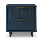 Manhattan Comfort - Table de nuit moderne Granville 18,11" à 2 tiroirs - Bleu Minuit-Moderne-contemporain avec une touche de glamour - Table de nuit pour chambre et salon