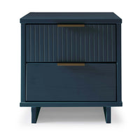 Manhattan Comfort - Table de nuit moderne Granville 18,11" à 2 tiroirs - Bleu Minuit-Moderne-contemporain avec une touche de glamour - Table de nuit pour chambre et salon