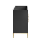 Modway - Awaken 48" Armoire de lavabo de salle de bain compatible double ou simple (non inclus) - Noir-Matchs non inclus
