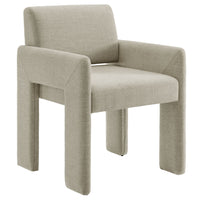 Modway - Daven Tissu Chaise de salle à manger rembourrée in Lin-Fauteuil polyvalent pour salle à manger