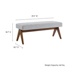 Modway - Lyra 47" Tissu tapis Banc - Gris clair-47 pouces