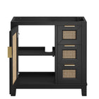 Modway - Dixie 36" Solide Armoire de toilette de salle de bain (lavabo non inclus) - Noir-Assemblée requise