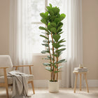HOMCOM - Arbre artificiel de figuier lyre 6 pi pour décoration intérieure - vert-Couleur : Vert 