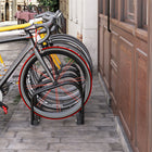 Soozier - Support de stationnement au sol pour 4 vélos, usage intérieur et extérieur - noir-Peut être transformé en support de stationnement pour un seul vélo