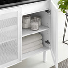 Modway - Calla 36" perforé Métal Vanette de salle de bain - Noir Blanc-Bassin d’évier en céramique