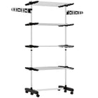 HOMCOM - Séchoir à vêtements 4 niveaux avec ailes latérales et roulettes pour intérieur/extérieur - noir-Avec 25,5 po (64,8 cm) d’espace pour le séchage des vêtements à l’intérieur 