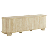 Modway - Overture Ovale 63 po Faux travertin Meuble TV, Travertin-Meuble TV ovale