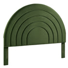 Modway - Solana Arqué Performance Velvet Tête de lit Queen, Vert mousse-Sellerie en velours Performance résistante aux taches
