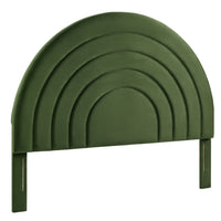 Modway - Solana Arqué Performance Velvet Tête de lit Queen, Vert mousse-Sellerie en velours Performance résistante aux taches