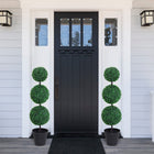 Outsunny - Arbre topiaire boule de buis artificiel 44 po - vert foncé - lot de 2-Convient pour la maison, le bureau ou une utilisation en extérieur, apportant une touche naturelle à tout espace 