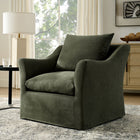 Modway - Somerset Mélange de lin Fauteuil - Sauge-Conception de bras courbé en pente