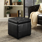 Modway - Volt Entreposage Vinyle rembourré Ottoman - Noir-Ottoman de rangement avec couvercle articulé