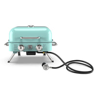 Kenmore - Barbecue de table rétro à 2 brûleurs - turquoise-Type de combustible : Propane.