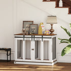PawHut - meuble cage pour chien 47 po avec panneau de séparation - blanc-Un dessus spacieux pour ranger des objets décoratifs, des livres ou des accessoires pour animaux 