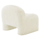 Modway - Mina Fausse fourrure Chaise d’accent - Blanc-7