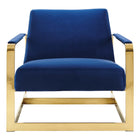 Modway - Seg Performance Velvet Chaise d’accent - Marine d’or-6