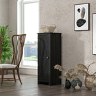 HOMCOM - Armoire de cuisine 48 po avec porte de grange - noir-Deux étagères réglables à 3 niveaux offrent un rangement flexible 