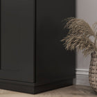 HOMCOM - Armoire de cuisine moderne avec étagères - noir-Couleur : Noir 