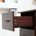 HOMCOM - Bureau d'ordinateur avec rangement - 47,25 po L x 19,25 po l x 28,25 po H - noyer-Fabriqué en panneau d’ingénierie épais avec un revêtement en mélamine, résistant aux rayures et à l’eau 