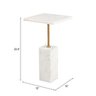 Zuo - Naht Table d’appoint - Blanc-Garantie limitée de 3 ans