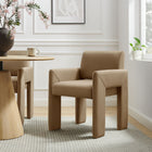Modway - Daven Cuir végane Fauteuil à manger in Taupe-Coussin en mousse haute densité
