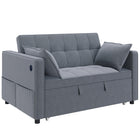 HOMCOM - Canapé-lit gigogne avec port USB et dossier réglable - gris foncé-Le design 3-en-1 se transforme de canapé en lit ou en fauteuil inclinable, avec deux coussins pour plus de confort 