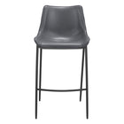 Zuo - Magnus Tabouret de bar - Gris foncé/Noyer - Ensemble de 2-Rembourrage moelleux et confortable