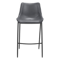 Zuo - Magnus Tabouret de bar - Gris foncé/Noyer - Ensemble de 2-Rembourrage moelleux et confortable