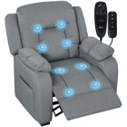HOMCOM - Fauteuil de massage inclinable avec moteur silencieux - gris-Le fauteuil inclinable électrique silencieux atteint 150 degrés grâce à un moteur sans balais 