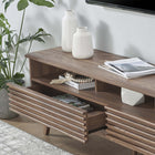 Modway - Render 60 po Meuble TV, Noyer-Deux tiroirs à glissement complet