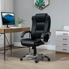 Vinsetto - Fauteuil de direction à dossier haut avec accoudoirs rembourrés-La conception de la ligne ergonomique avec un rembourrage épais sur le dossier, l'appui-tête, les bras et le siège, offre un confort supplémentaire