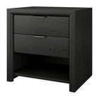 Hudson&Canal - Table de chevet rectangulaire Clarice 24 po, grain noir-Capacité de charge maximale : 22,7 kg (50 lb) pour le plateau supérieur, 4,5 kg (10 lb) pour l'étagère inférieure et 4,5 kg (10 lb) pour chaque tiroir