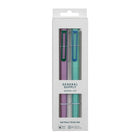 General Supply Goods + Co - Stylos Gel Hexagonaux - Rose et Sarcelle - Paquet de 2-Stylos gel avec capuchon et baril hexagonal