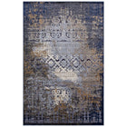 Modway - Kalene Turc vintage vieilli vieilli Tapis de 5 pi l x 8 pi L - Rouille bleue et crème-Tissage texturé à poil bas et doux