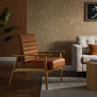 Modway - Jensen Cuir végane Chaise d’accent - Chêne français tanné-Rubberwood Legs