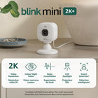 Blink - Caméra de sécurité Mini 2K+ à brancher pour la maison et les animaux 1 caméra - Blanche-Des conversations bidirectionnelles naturelles : profitez d'un son amélioré grâce à la réduction du bruit pour des conversations plus claires à la maison, comme si vous étiez en personne