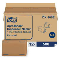 Tork - Universal Xpressnap Serviettes 1-épaisseurs - Naturel - Paquet de 6000-Aidez à prévenir la contamination avec les distributeurs de serviettes de serviettes compatibles bien couverts - les clients ne touchent que les serviettes qu’ils utilisent