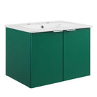 Modway - Maybelle 24" Vanité de salle de bain murale - Vert Blanc-Assemblée requise
