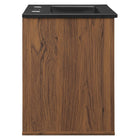 Modway - Transmit 18" Vanité de salle de bain murale - Noir noyer-Porte à fermeture douce