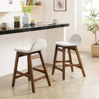 Modway - Juno Tabouret de comptoir - Tissu ivoire - Ensemble de 2-Tissu tissé en bruyère