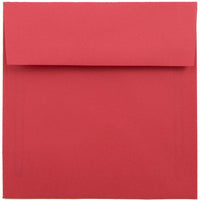 JAM Paper - Enveloppes d'invitation carrées colorées - 6 x 6 - rouge recyclé - paquet de 25-Caractéristiques de l'enveloppe : Fermeture en gomme à rabat droit, finition en papier lisse de haute qualité, fabriquée à partir de 30 % de matériaux recyclés
