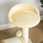 PawHut - arbre à griffer pour chat 18 po avec maison et jouet suspendu - beige-Les tons élégants beige s'accordent facilement avec la décoration existante de votre maison 
