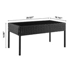 Manhattan Comfort - Ensemble de conversation moderne Noli pour patio, 4 personnes, avec table basse - Noir et gris - Ensemble de 4-Coussins amovibles avec fermeture éclair Fabriqués en tissu imperméable de haute qualité Tissu lavable