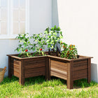 Outsunny - Jardin surélevé - 47,2 po x 47,2 po x 19,7 po - carbonisé-Construit pour durer avec du bois de sapin massif et possibilité de le peindre selon vos envies 