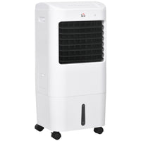 HOMCOM - refroidisseur d’air évaporatif 31 po avec oscillation à 60° et réservoir d’eau de 4 gal - blanc-3 fonctions : ventilateur, refroidissement par glace, humidification 