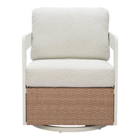 Zuo - Gelo Chaise pivotante - Blanc/Brun-Coussins amovibles et pratiques
