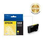 Epson - Cartouche d'encre 252 - Capacité standard - Jaune-Manipulation sans souci - impressions résistantes au maculage, à la décolouration et à l’eau