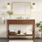 Modway - Zaire 48" Vanité de salle de bain à un seul lavabo - Blanc noyer-Tirs de poignée en métal