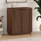 Hudson&Canal - Meuble d'appoint Mansfield de 71 cm de largeur, , noyer satiné-Fabriqué à partir de matériaux MDF robustes avec une finition noyer satiné