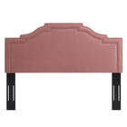 Modway - Lucia Performance Velvet Tête de lit King/King de Californie, Rose poussiéreuse-Tissu résistant aux taches durable